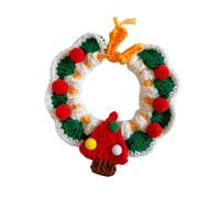 KESOTO Cute Cat Collar Adjustable Comfortable Knitting Collar for Festival Winter Holiday Walking, green