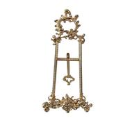 KESOTO Decorative Photo Frame Easel Stand Display Holder Rack Metal Tripod Tabletop Stand Ornate Floral Pattern Zinc Alloy, Small, European Style Decorative Tripod Stand with Ornate Floral Patterns