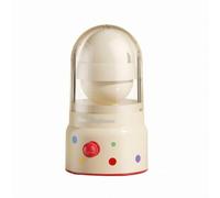 KESOTO Egg Blending Device Manual Egg Shaker Pull Rope Egg Whisk Dome Cover Compact Body PP Material Blending and Golden Boiled Eggs suitable for home, Beige, Milk White