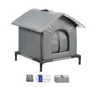 KESOTO Elevated Cat House with Cooling, Multifunctional Weatherproof Cat Cave for Stray Cats, Ideal for Patios, Gardens And, M