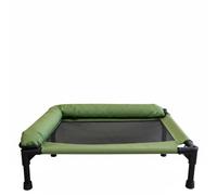 KESOTO Elevated Resting Pet Bed Cot Stable Lifted Frame Dampness Resistant Removable Washable Design Suitable for Dog Cat Bedroom Relaxing, Green, 63.5x50x16.5 Cm For Pets Under 20 Kg