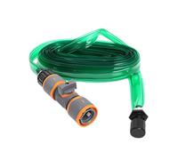 KESOTO Flat Soaker Hose Pipe Green PVC Sprinkler Hose with Quick Connector Water Seepage Porous Hose Irrigation Spray System for Garden, Lawn, Backyard, Bed, Patios, 4.5m