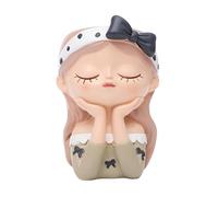 KESOTO Flower Pot for Girls, Decorative Planter, Creative Resin Planter with Drainage Hole for Living Room, Office, Gift, Bedroom, Bookshelves, Style A