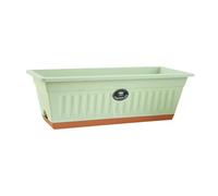 KESOTO Flower Window Box Vegetable Planter, Windowsill Pot With Drainage Holes & Tray, Rectangle Plant Pot, Window Box Planter, Plastic Plant Trough for Patio, Garden Home Decor, Pale, Light Green