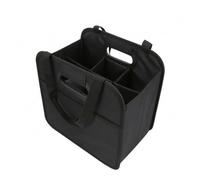 KESOTO Foldable Vino Bottle Storage Box Lightweight Oxford Bottle Carrier Organizer with Carrying Handles Sturdy for Travel, Black