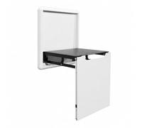 KESOTO Folding Bench Hinge with Locking Arm for Fold Down Wall Seat Concealed Stool Mounting Bracket Hardware Rolled Steel Sturdy Support Plate, White