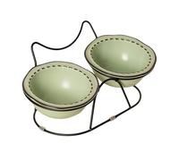 KESOTO High Ceramic Ceramics Anti -vomiting Feeding Caps Protect Pet Pets And Water Bowl Bodies, green