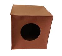 KESOTO Kitten Cube House Felt Kennel Nest with Automatic Heating for Autumn And Winter Cat Hideaway, Brown