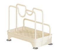 KESOTO Lid Organizer, Stainless Steel Pot Organizer, Pot And Pan Holder, Cutting Boards And Trays for, beige