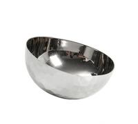 KESOTO Lightweight Aluminum Bowl Low Open-Top Design, Hammered Bowl, Round, for Entryway, Silver