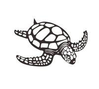 KESOTO Marine Turtle Statue Beach Wall Sculpture Decoration of Versatile Issues of Iron Animals for Gardening, Multi, 40x37cm