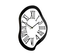KESOTO Melting Wall Clock Interior Wall Clock Decor Roman Numeral Clock Silent Sweep Wall Clock Distorted Clock for Gift Home Office, Multi, L
