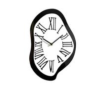 KESOTO Melting Wall Clock Interior Wall Clock Decor Roman Numeral Clock Silent Sweep Wall Clock Distorted Clock for Gift Home Office, Multi, S