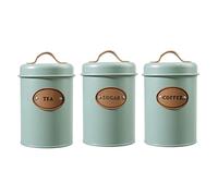 KESOTO Modern Kitchen Storage Set for Coffee, Sugar, And Tea - 3-Piece, Green