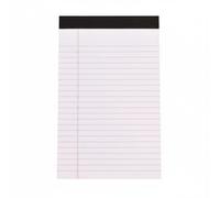 KESOTO Notepad Writing Pad Lined Journal Legal Sheet Cardboard Backing Vertical Margin Top-Bound Glue Organized Layout Suitable for Home, White, A5