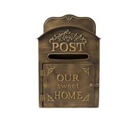 KESOTO Outdoor Wall Mailbox Vintage Mailbox Letterbox Post Box Metal Mail Holder With Arched Crown And Ornamental Accents secure latch front door suitable