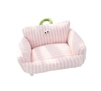 KESOTO Padded Pet Sofa Bed Pet Cat Dog Bed Comfortable Pet Bed Washable Plush Warm Cat Nest Pet Sofa Nest for Kittens Dogs Pets, Pink S