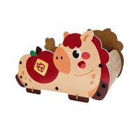 KESOTO Paper Cat Scratcher That Protects The Sofa Floor, Horse-shaped, Sturdy, Cartoon Design, for Cats to Play with, red