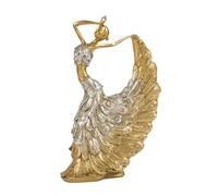KESOTO Peacock Dancer Figurine Dancing Girl Sculpture Female Statue Decorative for Office, Gold