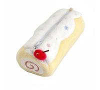 KESOTO Pencil Case Cake Roll Stationery Organizer Sweet Cherry Zipper Unique Fun Design Comfortable Texture Neatly Arranged Supplies Suitable for School Girls Desk Accessories, Yellow