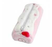 KESOTO Pencil Case Cake Roll Stationery Organizer Sweet Cherry Zipper Unique Fun Design Comfortable Texture Neatly Arranged Supplies Suitable for School Girls Desk Accessories, Pink