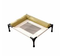 KESOTO Pet Bed Raised Cot Lounger With Airy Mesh Removable Cover And Iron Frame For Cats And Small Dogs suitable for indoor comfort bedrooms cozy corners, Bean Green, Small 65 45 20cm