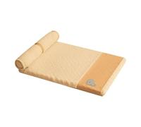 KESOTO Pet Blanket Pet Cushion Sleeping Mat Dog Basket Made of PU Artificial Leather And Sponge Removable Easy to Clean for Animal Cage Pet Area, Yellow L 60cmx40cm