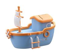 KESOTO Piggy Bank Pirate Box Savings Container Children's Decorative Figure Made of PP Material for Children's Room Study Desk Gift, Orange