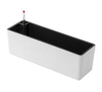 KESOTO Rectangle Self Watering Planter with Water Level Indicator, Plastic Self Watering Flower Plant Pot with Drainage Hole, Table and Window Box Planter Trough for Indoor Balcony Plants, White