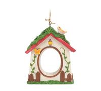 KESOTO Resin Birdhouse Nesting Box with Hook for Hanging Decorative Birdhouse for Small Birds Weatherproof Shelter for Garden Terrace Balcony, A