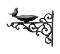 KESOTO Rustic Iron Bird Feeder, Versatile And Sturdy. Easy Installation. Includes Bracket for Hanging on A Wall, Fence, Railing, Patio, Or Other Surface, 27x23.5cm