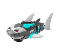 KESOTO Shark Toy Gift Automatically Changes Direction Fun Moving Swinging Tail with Realistic Biting Motion Light up Musical Shark, Gray