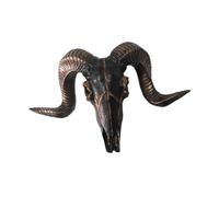 KESOTO Sheep Head Statue,Animal Head Sculpture, Wall Mounted Decor, Resin Decorative Ornament Figurine for Home Decoration, Copper