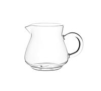 KESOTO Sleek Glass Milk Jug, Glass Milk Pitcher, Clear Drink Pot, Creamer Dispenser, Transparent Milk Pourer Mini Carafe Coffee Mug for Latte, Juice, Tea, Coffee Delights, 250ml, 7x5.5x8.3cm