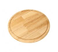 KESOTO Solid Pizza Serving Board Wooden Platter for Slicing Arranging Presenting Fresh Baked Pizza and Welcoming Meal Display, 12 Inch, with Groove