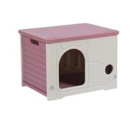 KESOTO Stray Cats Shelter Outdoor Kitty Shelter, Removable Weatherproof Pets Cave Bed Kennel for Outdoor Indoor Hedgehog Rabbits, rose red
