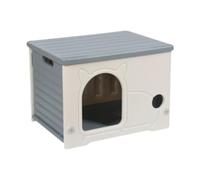 KESOTO Stray Cats Shelter Outdoor Kitty Shelter, Removable Weatherproof Pets Cave Bed Kennel for Outdoor Indoor Hedgehog Rabbits, gray