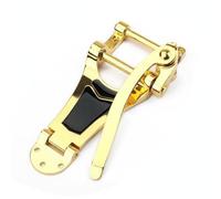 KESOTO String Bridge Electric Guitar Tremolo Bridge Alloy Vibrato Tailpiece Component Smooth Playable Control Suitable for New Builds Sound Experimentation, Gold