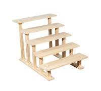 KESOTO Tiered Wooden Perfume Display Stand, Decorative Rustic Organizer for Miniature Makeup Figurines. Ideal for Displaying on A, 5 Tier 20cm
