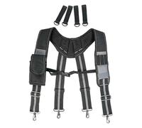 KESOTO Tool Belt with Suspenders and Attachment Loops, Attachment, Comfortable Hanging Rack, Work Belt for Carpenters, Black and Gray