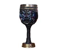 KESOTO Vintage Medieval Goblet Dragon Pattern Drinking Glass Multipurpose Anniversary Decoration, blue