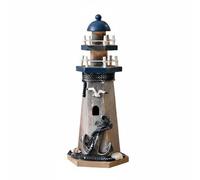 KESOTO Vintage Nautical Display Lighthouse Wood Ornament Handcrafted Retro Sculpture With Suitable for Desk Office Home Decor, Anchor