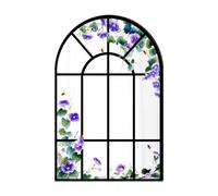 KESOTO Wall Mirror with Arch Arched Mirror Wall Decoration Window Mirrors Hall Mirrors Rustic Decorative Arch Mirror for Entryway, Living Room, Bedroom, A