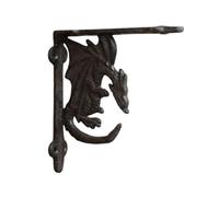 KESOTO Wall Shelf Bracket Cast Iron Bracket Support Shelf Holder Heavy Duty Support with Ornate Roman Column Motif and Rustic Weathered Texture Suitable for , Flying Dragon