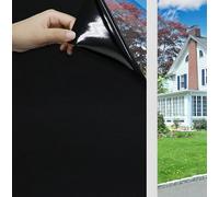 KESPEN 100% Blackout Window Film Privacy for Glass Windows, 90X200cm | No Glue Static Cling Total Privacy No Light Visible Film for Draking Room