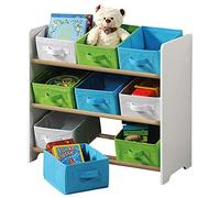 Kesper 17716 13 Children's Shelving Unit with Boxes Fibreboard 66 x 30 x 59.5 cm White Green Blue