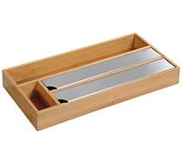 Kesper Folienspender 58041 13 Foil Dispenser for The Drawer, Bamboo Wood Stainless Steel, Brown