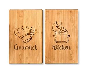 KESPER 93046 13 Cutting and Cover Plate, Material: Bamboo, Dimensions: W: 50 x D: 28 x H: 2.8 cm, Colour: Brown