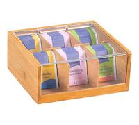 Kesper Bamboo Tea Box, Brown, 22 x 21 x 9.5 cm