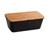 Kesper Black Bamboo Bread Bin Hotel Buffet Breakfast Serving Board 34x20 cm